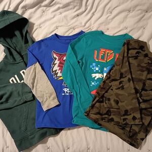 Old Navy Kids Long Sleeve Tees - Blue, Green, and Camouflage